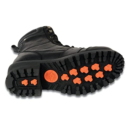 Milwaukee Leather Men's Classic Black Leather 8-inch Lace-Up Logger Motorcycle Rider Boots MBM9030-10.54