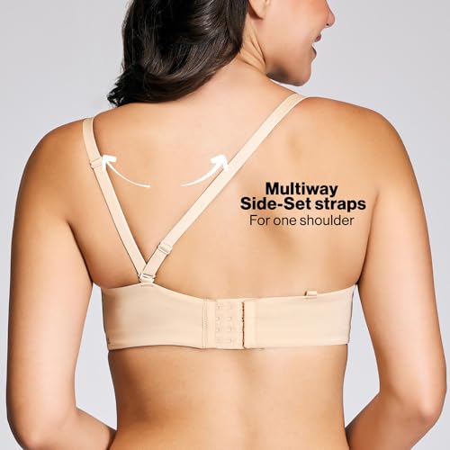 Image of NYKD NYB027 Cotton Padded Wired Multiway Strapless Bra Anti Slip Seamless Bonded Neckline Detachable Straps (Plus