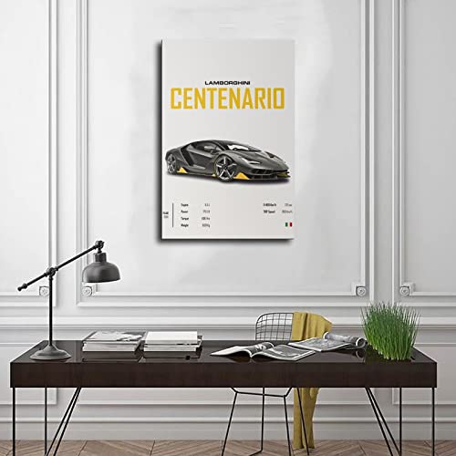 Supercar Poster Walls Canvas Racing Car Vintage Posters Wall Art For Boys Room Banner For Mancave Garage Bedroom Unframe-Style 16X24Inch(40X60Cm) #TOP2