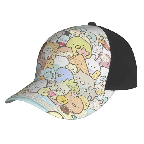 [Zvdzwbcb] 帽子 メンズ レディースキャップ すみっコぐらし ベースボールキャップ 野球帽 ぼうし 調節可能 Uvカット 紫外線対策 軽量 通気性 春夏秋冬 キャラクター