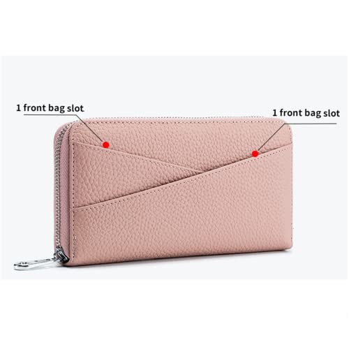 Women's Leather Wallet RFID Blocking Long Clutch Card Holder Organizer Zip Around Purse, Black, One Size4