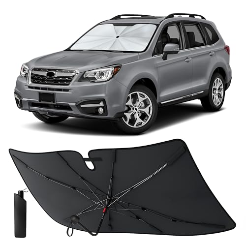 Image of EcoNour Windshield Sunshade & Window Tint for Subaru Forester 2014 2015 2016 2017 2018 | Front Windshield Sun Shade UV Heat Blocker | Foldable Car Sun Visor Interior Cooling Accessories