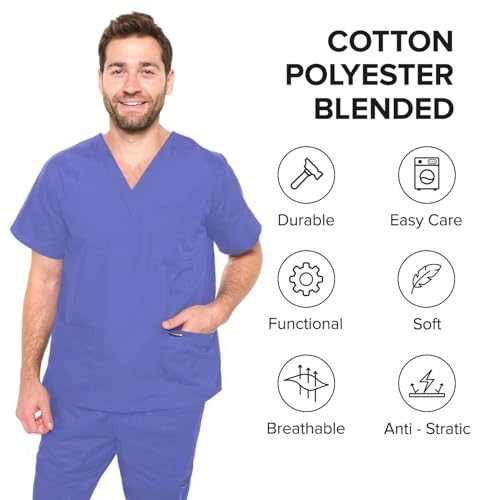 Image of Dagacci Scrubs Medical Uniform Women and Men Scrubs Shirts and Tops
