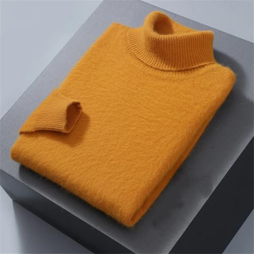 Men's High Neck Knit Sweater Fleece Blend Warm Loose Fit Long Sleeve Casual Winter Pullover Jumper2