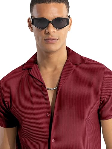 Image of Nobel Monk Men's Solid Casual Shirt |Half Sleeve | Regular Fit |Stylish Shirt for Men