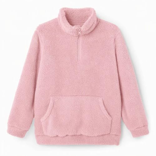 Girls Fleece Sweatshirts Mockneck Half Zip Up Fuzzy Sweat Shirt Winter Tops - image 5