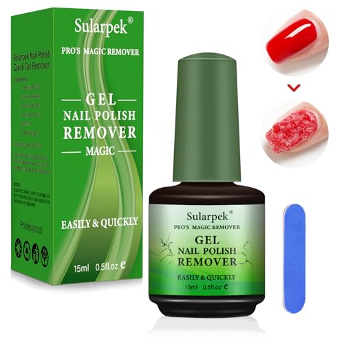Sularpek 1 Pcs Removedor Esmalte Permanente, Quita Esmalte Semipermanentes Para Uñas, Gel Nail Polish Remover, Magic Remover Set, limina Fácil y Rápidamente el Esmalte en 3-5 Minutos
