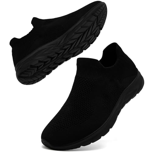 Womens Slip On Walking Shoes Fashion Sock Sneakers Low Top Casual Work Shoes Comfortable for Tennis Running Gym
