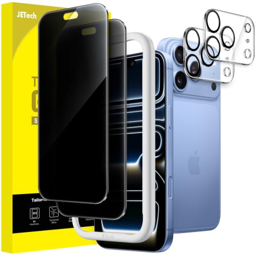 Image of JETech Privacy Screen Protector for iPhone New Pro, 2+2 Pack