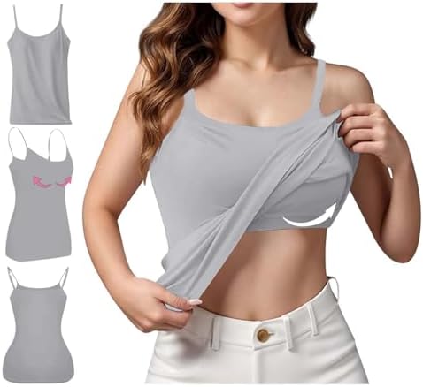 Built in Bra Tank Tops for Women 2024 Summer Casual Adjustable Spaghetti Strap Camisole Plus Size Cotton Workout Top Built in Bra Tank Tops for Women 2024 Summer Casual Adjustable Spaghetti Strap Camisole Plus Size Cotton Workout Top