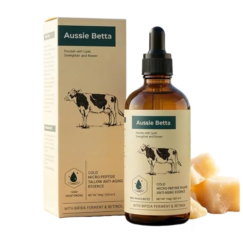 Aussie Betta Oil Para La Cara Retinol Golden Micro-Peptide Tallow Serum-Gentle Anti-Aging for Sensitive Skin Daily Skin Conditioning & Moisture Support Healthy-Looking Glow (1Pc)
