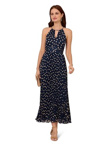 Adrianna Papell Women's Print Pleat Ankle Dress4