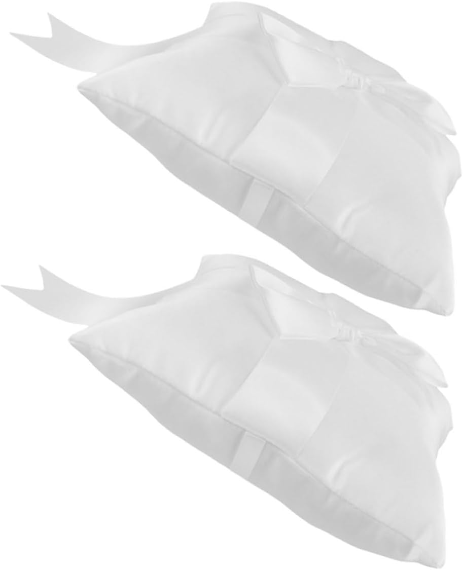 Toyvian Wedding Bowknot Ring Bearer Pillow Set 2pcs Wedding Ceremony Ring Cushions with Satin Bow Romantic Proposal and Anniversary Party