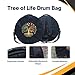 ARAW Shamanic Drum Bag with Celtic Tree of Life Design, Bodhran Case, Black Cordura with Shoulder Straps (18 Inches X 6 Inches)