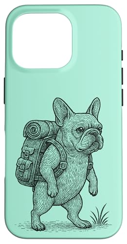 Escursionismo Bulldog francese zaino in spalla cane Frenchie Lover Custodia per iPhone 16 Pro