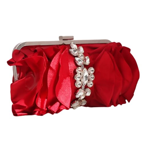 Sac de soirée fleur Morain rigide avec chaîne dorée chic - 3