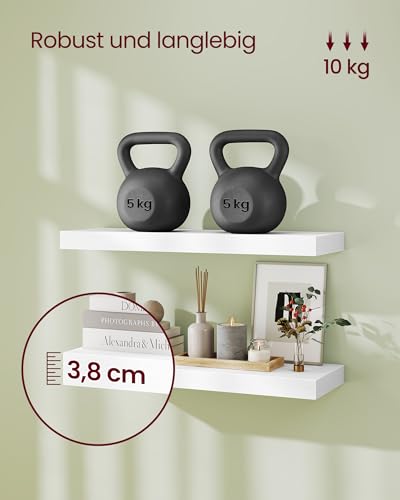 VASAGLE Wandregal, 2er Set, Schweberegal, Regalbrett, 20 x 60 x 3,8 cm – Ansicht 4