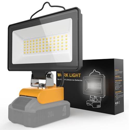 Image of 2026 Upgraded Cordless LED Work Light for Dewalt 20V Battery,148W 14800LM Dual Brightness Jobsite Light with USB-C Charging,Low Voltage Protection for Car Repair,Construction & Emergency