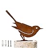 Brown Sparrow Rusty Birds Decoration Lifelike Patina Metal Birds Garden Ornaments Silhouette Simulation Bird Figurine Home Decor Rustic Outdoor Patio Yard Adornment Metal Birds Statues