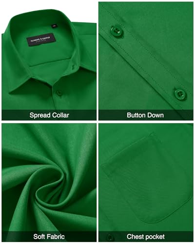 Image of Alimens & Gentle Men's Short Sleeve Dress Shirts Wrinkle Free Untucked Casual Button Down Shirt