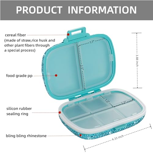 Image of Travel Pill Container Medicine Organizer Daily Purse Pill Case Cute Pill Vitamin Box Small Pocket Pill Holder Mini Pill Organizer for Supplement(Blue)