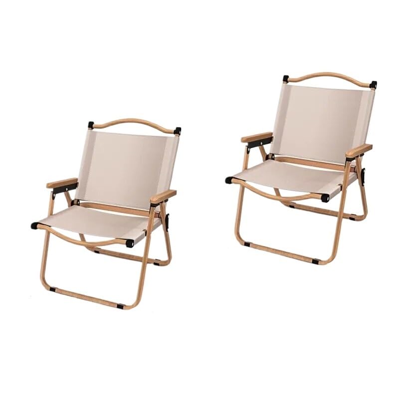 Chaise de camping portable et légère en aluminium kaki 78cm x2