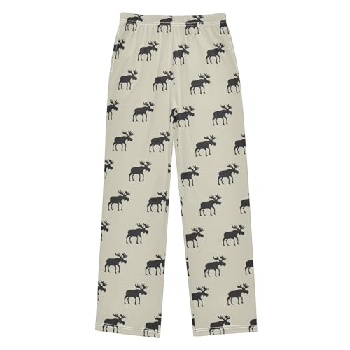 ZZXXB Moose Pattern Boys Long Pants Soft Trousers Elastic Waist