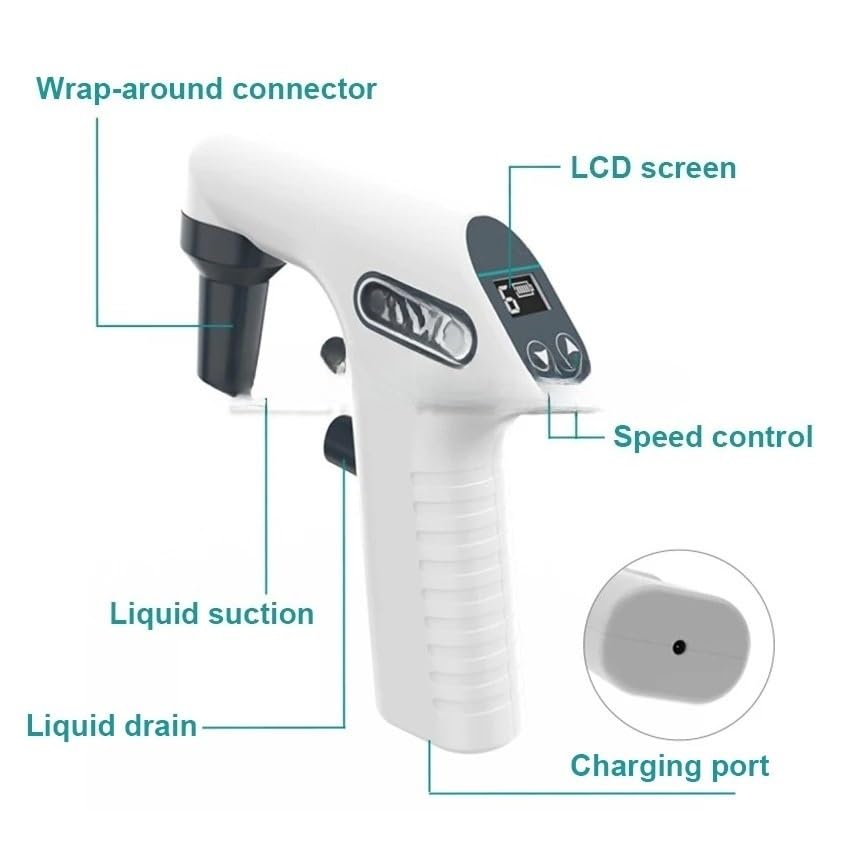 Mikropipeta, 200 ml Elektryczny sterownik pipety Cyfrowy wyświetlacz Laboratoryjna automatyczna elektroniczna pompa pipetowa Sprzęt laboratoryjny Pipeta