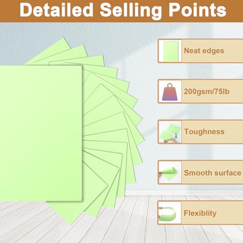 Silunkia 100 Sheets Light Green Cardstock 8.5 x 11 Certificates Paper 75lb by Silunkia - Used condition - Image 3
