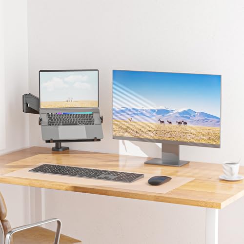 Image of WALI Laptop Tray Desk Mount for 1 Laptop Notebook Fits 10-15.6 Inch, Monitor Arm with Vented Cooling Platform Stand (GSDM001LP), Black