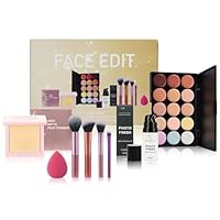Make Up Set Für Gesicht, Schminkset Für Frauen Damen Mit Make Up Primer, Gesichtspuder, 15 Farben Concealer Palette, Makeup Pinsel Und Schwämme, Gesichts Schminke Geschenk Set