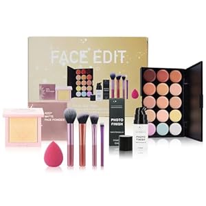 Make Up Set Für Gesicht, Schminkset Für Frauen Damen Mit Make Up Primer, Gesichtspuder, 15 Farben Concealer Palette, Makeup Pinsel Und Schwämme, Gesichts Schminke Geschenk Set