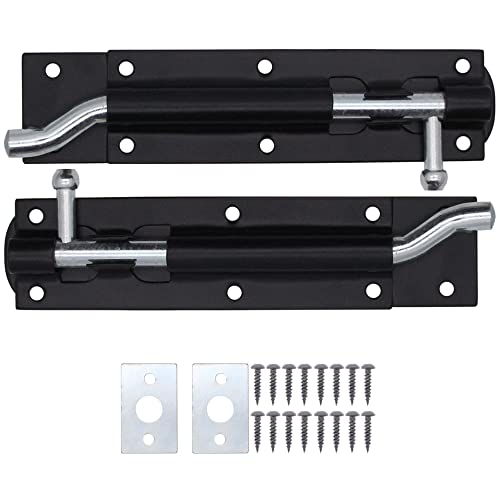 EAI Heavy Duty Necked Tower Bolt, Black, 6 Inch