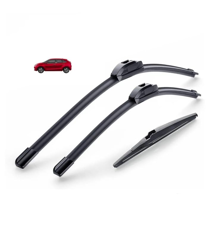 Image of AWB 21 inch+19 inch Frameless /Soft Wiper Blades with 12 inch Rear Specific Wiper Blade Replacement Set for Glanza 2015-2021 allroad(Set of 3)