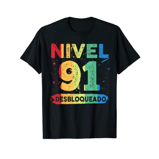 Nivel 91 Desbloqueado 91 años cumpleaños Camiseta