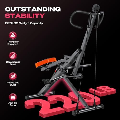 Image of BODY RHYTHM Squat Machine for Home Gym, Squat Assist Trainer, Rowing Machine for Full Body Workout, 220 LBS Loading Capacity