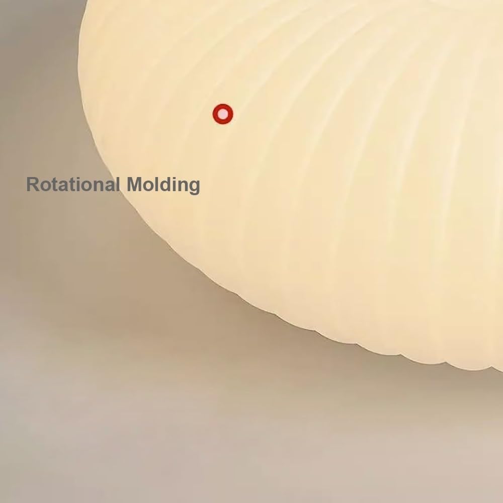 Lampy Sufitowa LED Biała Nordic Okrągła Minimalistyczna Styl Wiejski, Plafon Ryflowany PE Oświetlenie Sufitowe do Sypialni Gabinetu(3 modes,55cm/21.65in)