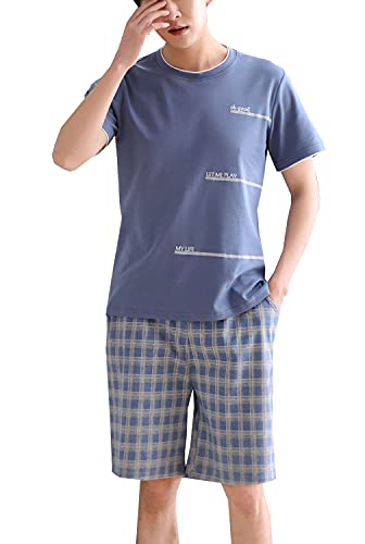 Big Boys Pajamas Classic Plaid Cotton Sleepwear Shorts Teens PJS Size 10 12 14 16