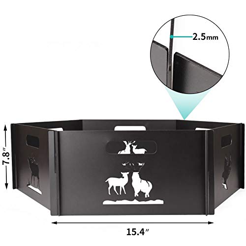 Inno Stage 28" Heavy Duty Steel Firepit Ring For Outdoor Camping Living Round Wilderness-Deer,Wood Burning With Portable Carrying Bag, Thick Metal Fire Pit For Outside Patio, Backyard, Camping,Bonfire #TOP2