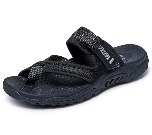 Skechers Women's REGGAE Ray of Charm Toe Loop Thong Black 6M