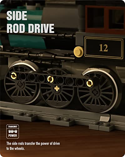 Nifeliz Th10 Steam Train Building Kit And Engineering Toy, Collectible Steam Locomotive Display Set, Train Set With Train Track, Top Present For Train Lovers (560 Pcs) #TOP2