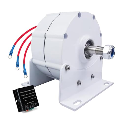 Pionowy generator wiatru z regulatorem ładowania, generator wiatru o wysokiej wydajności 12000 W do użytku domowego - łopatki poziome, stały alternator z magnesem trójfazowym,