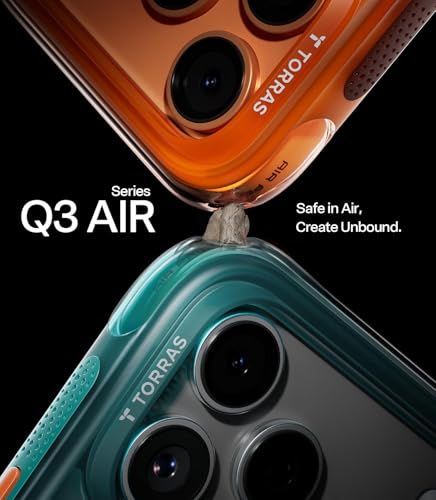 Image of TORRAS Ostand Q3 Air Original for iPhone 17 Pro Case, 360 Magnetic Stand, MagSafe Compatible, Airbag Mil-Grade Protection, Camera Control Button, Shockproof for 17 Pro Cover, Glacier Sprint