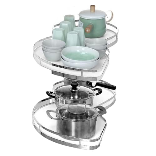 Étagère d'angle extensible et coulissante à 2 niveaux pour optimiser le meuble de cuisine