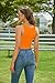 SanxiawaBa Sexy Summer Outfits for Women Low Cut Basic Sleeveless U Neck Fitted Seamless Crop Tops Vest Orange M