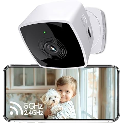 blurams 2.4G/5G Indoor Security Camera, 2K Pet Camera Indoor with Phone App, Foldable WiFi Baby Camera w/Motion Detection, 2-Way Talk, IR Night Vision Cover