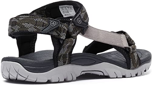 Atika Men's Outdoor Hiking Sandals, Open Toe Arch Support Strap Water Sandals, Lightweight Athletic Trail Sport Sandals, Maya 2 Escape Black, 7 #TOP1