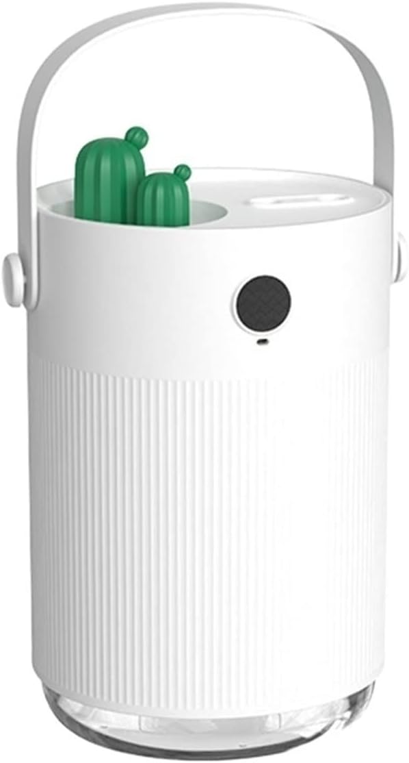 PEROW Double Spray 1 L Ultrasonic Air Cool Mist Colorul Mini Air Humidifier for Car Home and Office Humidifier (Color : White)
