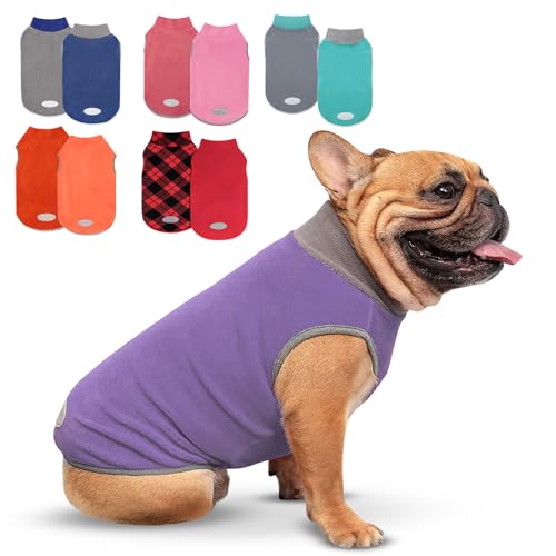 Image of cyeollo 2 Pack Fleece Dog Sweater Pullover Lightweight Reflective Jacket