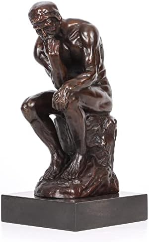 The Thinker Statue by Rodin Bronze Famous Sculpture Figurine Replica Nude Man Art Home Decor 9.6" H